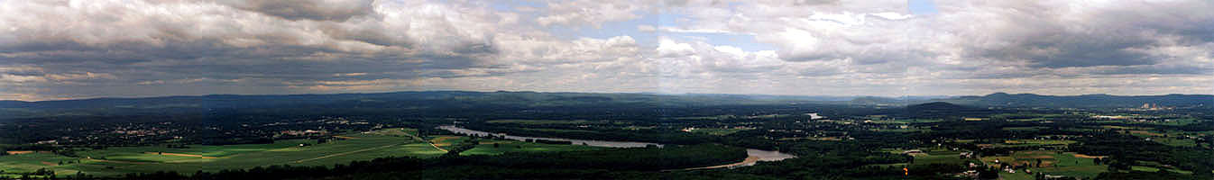 view of Connecticut River Valley from near Mt. Holyoke.  You can see U. Mass Amherst off to the far right.