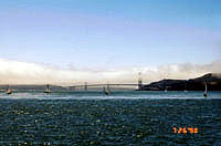 view of Golden Gate Bridge from the ferry