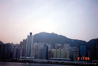 view of Hong Kong from ferry