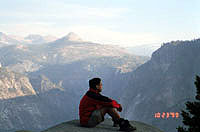 me contemplating life at the top of Yosemite falls