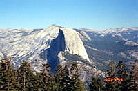 view of Half Dome from on top of Sentinel Dome