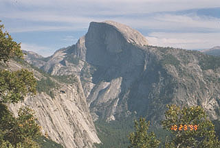 view of half dome from Yosemite Falls Trail